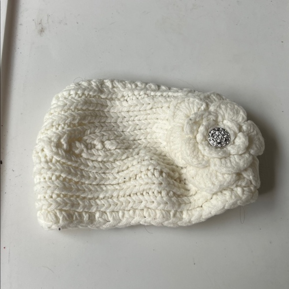 Knitted Bedazzled Headband Earmuffs
